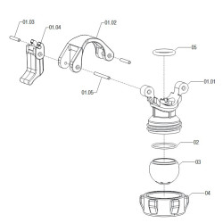 Korpus rozpylacza 1- blokada ręczna na rurę 1i1/4" F 14mm, z kulą 1/4"NPT