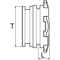 Zaślepka ze złączem widełkowym T4 34 mm