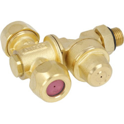 Korpus mosiężny podwójny z głowicą nastawną, płytka ceramiczna