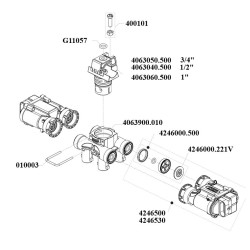 Korpus rozpylacza 4-krotny do rury 21mm (1/2") z przyłączem 10mm, do nakrętki bagnetowej