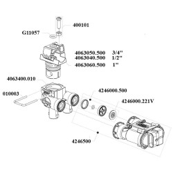 Korpus rozpylacza 2-krotny do rury 33,3mm (1") z przyłączem 10mm, do nakrętki bagnetowej
