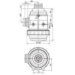 Filtr ssawny 2" 50 Mesh wkład Inox niebieski, gwint 24mm