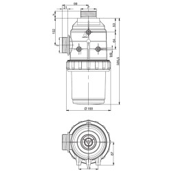 Filtr ssawny 2" 80 Mesh wkład Inox żółty , gwint 24mm