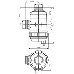 Filtr ssawny T9 Inox 50 Mesh wkład niebieski