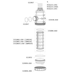 Filtr ssawny T9 Inox 80 Mesh wkład żółty
