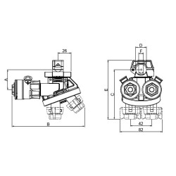 Korpus rozpylacza 4-pozycyjny 20 mm Flow Stop