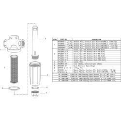 Filtr typ 124ML ciśnieniowy 1i1/2" 50 Mesh wkład 57x200