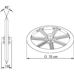 Pierścień ugniatający 700 mm 45° Evers