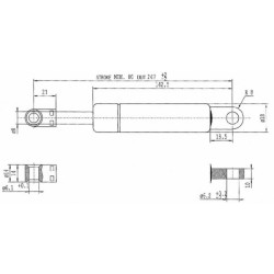Sprężyna gazowa 245mm 250N typ B Stabilus