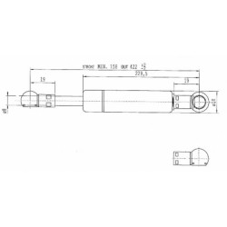 Sprężyna gazowa 422mm 150N typ C Stabilus
