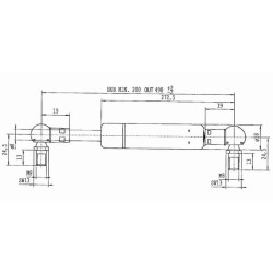 Sprężyna gazowa 498mm 210N typ D Stabilus