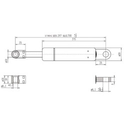 Sprężyna gazowa 700mm 650N typ B Stabilus