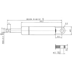 Sprężyna gazowa 257mm 280N typ L