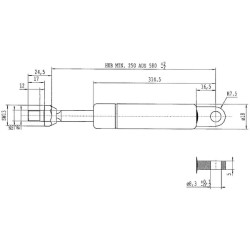 Sprężyna gazowa 580mm 150N typ E Stabilus