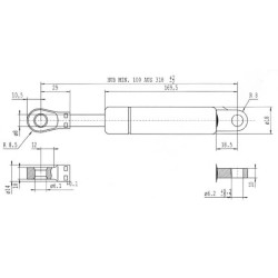 Sprężyna gazowa 318mm 300N typ B Stabilus
