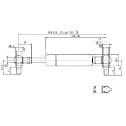 Sprężyna gazowa 340mm 100N typ D Stabilus