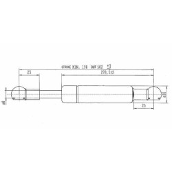 Sprężyna gazowa 502mm 220N typ D Stabilus
