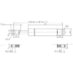 Sprężyna gazowa 225mm 250N typ B Stabilus