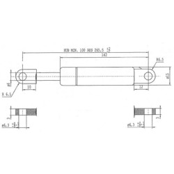 Sprężyna gazowa 265mm 200N typ B Stabilus