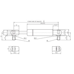Sprężyna gazowa 445mm 500N typ D Stabilus