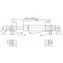 Sprężyna gazowa 485mm 200N typ D Stabilus