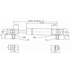 Sprężyna gazowa 585mm 100N typ D Stabilus