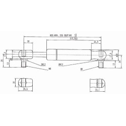 Sprężyna gazowa 585mm 600N typ D Stabilus