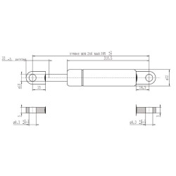 Sprężyna gazowa 585mm 1000N typ B Stabilus
