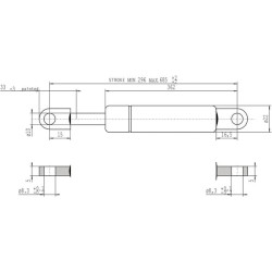 Sprężyna gazowa 685mm 800N typ B Stabilus
