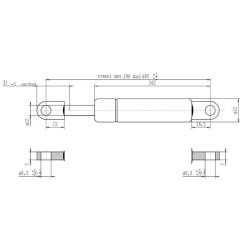 Sprężyna gazowa 685mm 800N typ B Stabilus