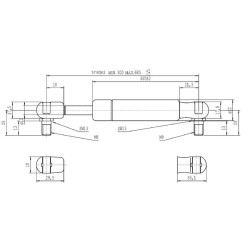 Sprężyna gazowa 685mm 700N typ D Stabilus