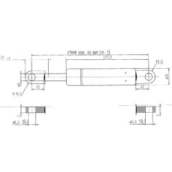 Sprężyna gazowa 225mm 180N typ B Stabilus