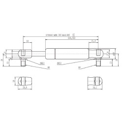 Sprężyna gazowa 445mm 250N typ D Stabilus