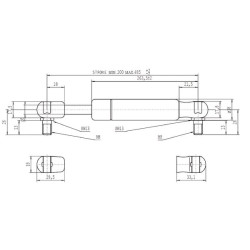 Sprężyna gazowa 485mm 150N typ D Stabilus