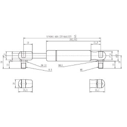 Sprężyna gazowa 525mm 250N typ D Stabilus