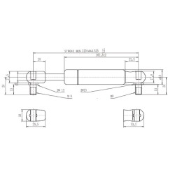 Sprężyna gazowa 525mm 350N typ D Stabilus