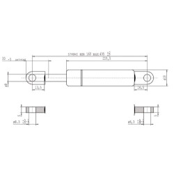 Sprężyna gazowa 405mm 250N typ B Stabilus