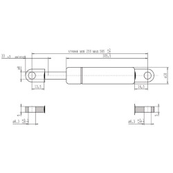 Sprężyna gazowa 585mm 150N typ B Stabilus