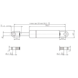 Sprężyna gazowa 585,5mm 800N typ B Stabilus