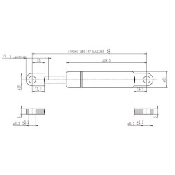 Sprężyna gazowa 385mm 1150N typ B Stabilus