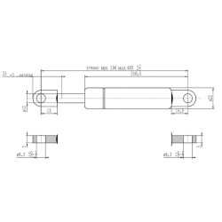 Sprężyna gazowa 485mm 1150N typ B Stabilus