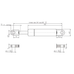 Sprężyna gazowa 685mm 150N typ B Stabilus