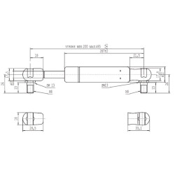 Sprężyna gazowa 485mm 1150N typ D Stabilus