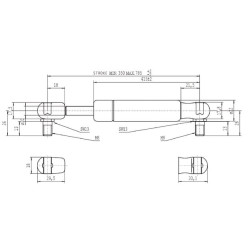 Sprężyna gazowa 785mm 1150N typ D Stabilus