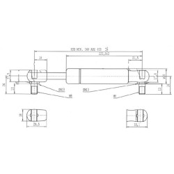 Sprężyna gazowa 405mm 250N typ D Stabilus
