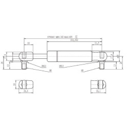 Sprężyna gazowa 405mm 350N typ D Stabilus
