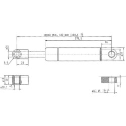 Sprężyna gazowa 1100mm 1900N typ B Stabilus