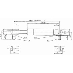 Sprężyna gazowa 275,5mm 150N typ D Stabilus