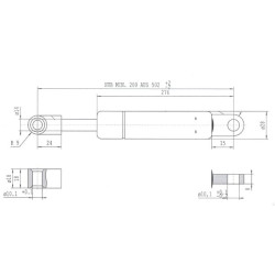 Sprężyna gazowa 502mm 1700N typ B Stabilus