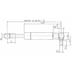 Sprężyna gazowa 205mm 300N typ C Stabilus